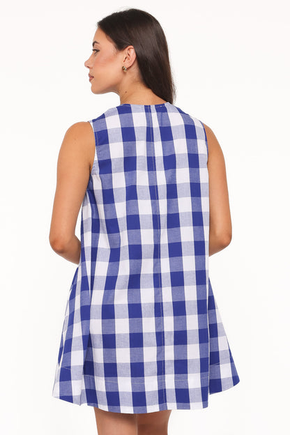 Mini vestido Jorah - Plaid azul