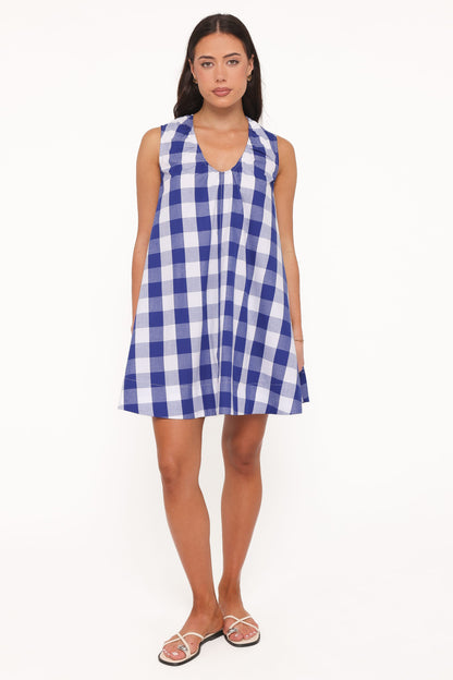 Mini vestido Jorah - Plaid azul