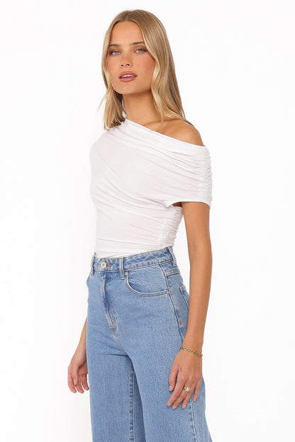 Top asimétrrico Jacki - Blanco