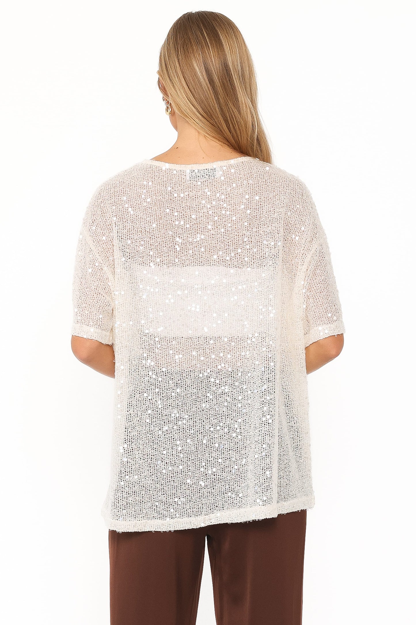 Camiseta transparente Nadine - Crema