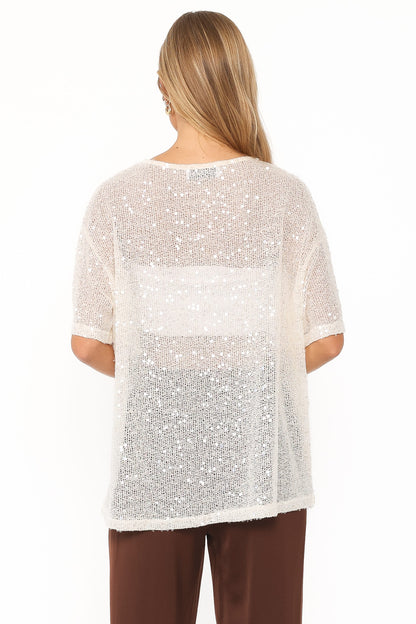 Camiseta transparente Nadine - Crema